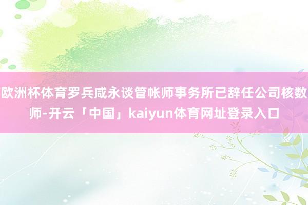 欧洲杯体育罗兵咸永谈管帐师事务所已辞任公司核数师-开云「中国」kaiyun体育网址登录入口